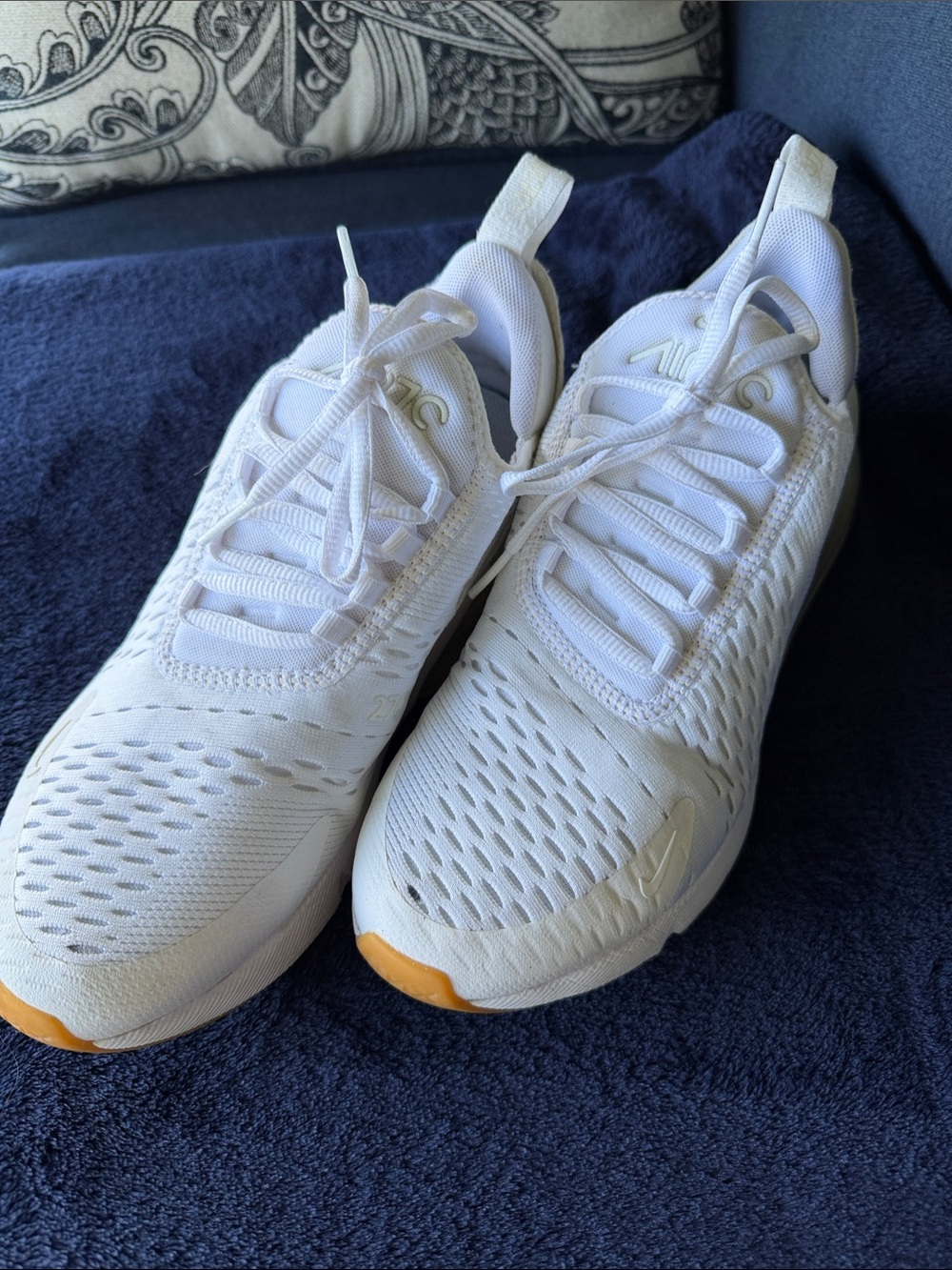 Nike Air Max 270, All white with Gum colored soles